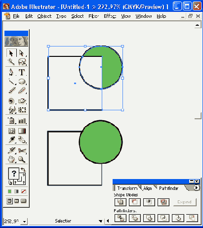 Кнопка Exclude overlapping shape areas